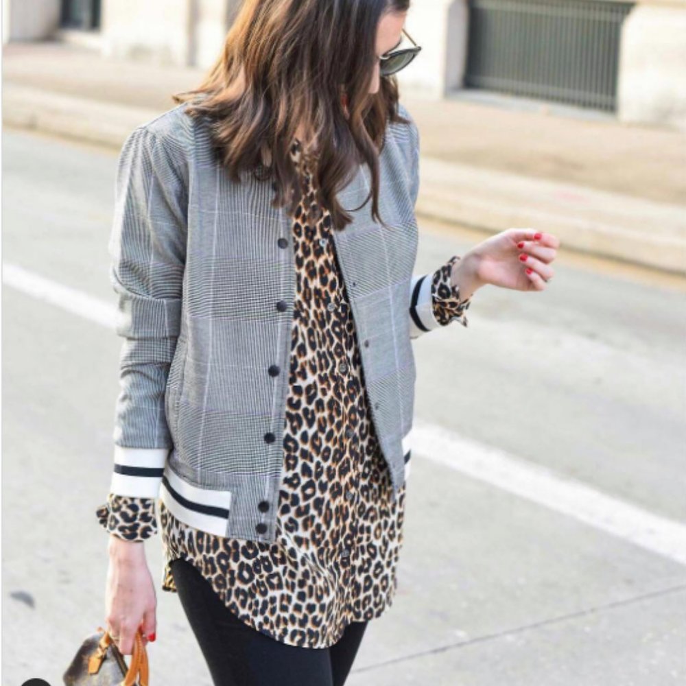 Who What Wear x Target cropped plaid bomber - size M